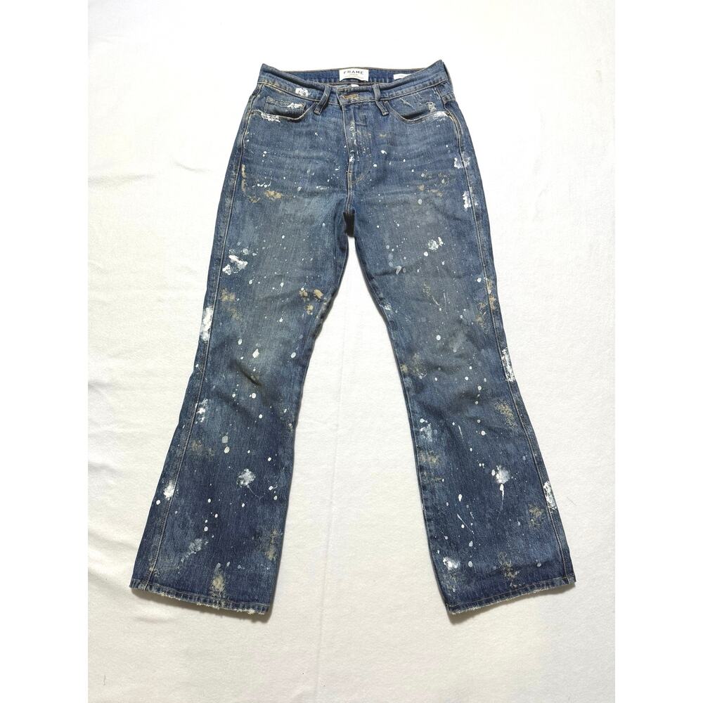 Frame Denim Le Sylvie Paint Splatter Kick Boot Jeans in Imlay Women’s Size 27